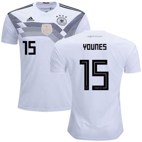 Germany #15 Younes White Home Soccer Country Jersey